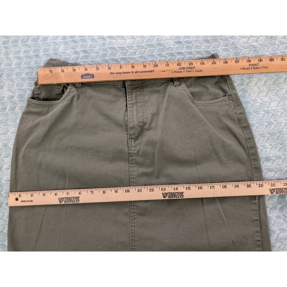 Bend Over Army Green Knee Length Denim Skirt Size 16 XL - Picture 5 of 9